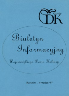 Biuletyn Informacyjny Wojewódzkiego Domu Kultury. 1997, wrzesień