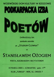 Spotkanie autorskie pt. „Studium clowna” ze Stanisławem Ożogiem [Afisz]