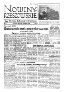 Nowiny Rzeszowskie : organ KW Polskiej Zjednoczonej Partii Robotniczej. 1949, R. 1, nr 10 (24 września)