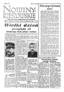 Nowiny Rzeszowskie : organ KW Polskiej Zjednoczonej Partii Robotniczej. 1949, R. 1, nr 19 (3 października)