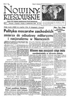 Nowiny Rzeszowskie : organ KW Polskiej Zjednoczonej Partii Robotniczej. 1949, R. 1, nr 20 (4 października)