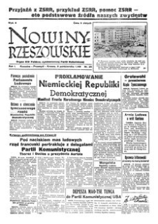 Nowiny Rzeszowskie : organ KW Polskiej Zjednoczonej Partii Robotniczej. 1949, R. 1, nr 25 (9 października)