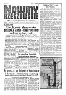 Nowiny Rzeszowskie : organ KW Polskiej Zjednoczonej Partii Robotniczej. 1949, R. 1, nr 29 (13 października)