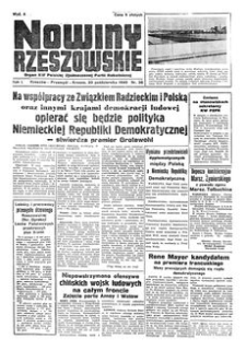 Nowiny Rzeszowskie : organ KW Polskiej Zjednoczonej Partii Robotniczej. 1949, R. 1, nr 36 (20 października)