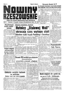Nowiny Rzeszowskie : organ KW Polskiej Zjednoczonej Partii Robotniczej. 1949, R. 1, nr 44 (28 października)