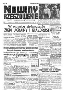 Nowiny Rzeszowskie : organ KW Polskiej Zjednoczonej Partii Robotniczej. 1949, R. 1, nr 46 (30 października)