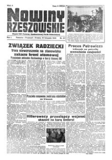 Nowiny Rzeszowskie : organ KW Polskiej Zjednoczonej Partii Robotniczej. 1949, R. 1, nr 57 (10 listopada)