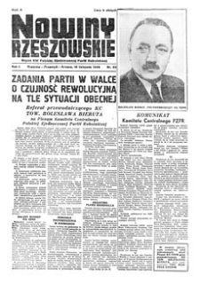 Nowiny Rzeszowskie : organ KW Polskiej Zjednoczonej Partii Robotniczej. 1949, R. 1, nr 63 (16 listopada)