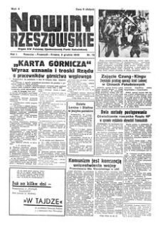 Nowiny Rzeszowskie : organ KW Polskiej Zjednoczonej Partii Robotniczej. 1949, R. 1, nr 79 (2 grudnia)