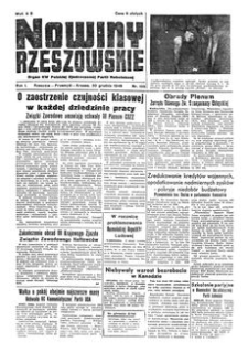 Nowiny Rzeszowskie : organ KW Polskiej Zjednoczonej Partii Robotniczej. 1949, R. 1, nr 105 (30 grudnia)