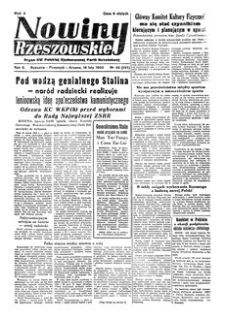 Nowiny Rzeszowskie : organ KW Polskiej Zjednoczonej Partii Robotniczej. 1950, R. 2, nr 49 (18 lutego)