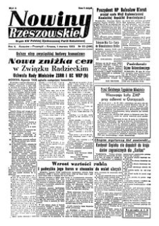 Nowiny Rzeszowskie : organ KW Polskiej Zjednoczonej Partii Robotniczej. 1950, R. 2, nr 60 (1 marca)