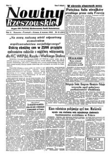 Nowiny Rzeszowskie : organ KW Polskiej Zjednoczonej Partii Robotniczej. 1950, R. 2, nr 61 (2 marca)