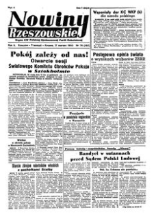 Nowiny Rzeszowskie : organ KW Polskiej Zjednoczonej Partii Robotniczej. 1950, R. 2, nr 76 (17 marca)