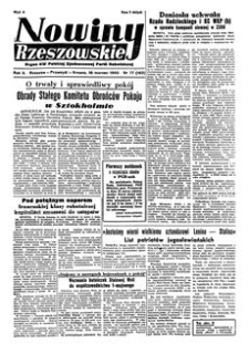 Nowiny Rzeszowskie : organ KW Polskiej Zjednoczonej Partii Robotniczej. 1950, R. 2, nr 77 (18 marca)