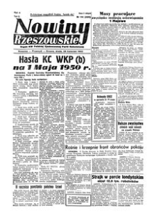 Nowiny Rzeszowskie : organ KW Polskiej Zjednoczonej Partii Robotniczej. 1950, R. 2, nr 114 (26 kwietnia)