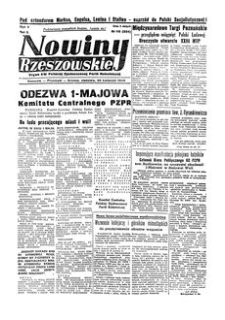 Nowiny Rzeszowskie : organ KW Polskiej Zjednoczonej Partii Robotniczej. 1950, R. 2, nr 118 (30 kwietnia)