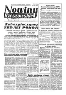 Nowiny Rzeszowskie : organ KW Polskiej Zjednoczonej Partii Robotniczej. 1950, R. 2, nr 131 (13 maja)
