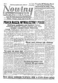 Nowiny Rzeszowskie : organ KW Polskiej Zjednoczonej Partii Robotniczej. 1950, R. 2, nr 142 (24 maja)