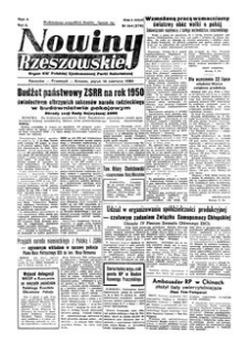 Nowiny Rzeszowskie : organ KW Polskiej Zjednoczonej Partii Robotniczej. 1950, R. 2, nr 164 (16 czerwca)