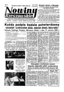 Nowiny Rzeszowskie : organ KW Polskiej Zjednoczonej Partii Robotniczej. 1950, R. 2, nr 166 (18 czerwca)