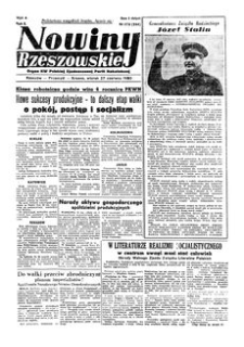 Nowiny Rzeszowskie : organ KW Polskiej Zjednoczonej Partii Robotniczej. 1950, R. 2, nr 175 (27 czerwca)