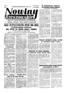Nowiny Rzeszowskie : organ KW Polskiej Zjednoczonej Partii Robotniczej. 1950, R. 2, nr 214 (6 sierpnia)