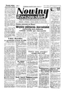 Nowiny Rzeszowskie : organ KW Polskiej Zjednoczonej Partii Robotniczej. 1950, R. 2, nr 221 (13 sierpnia)