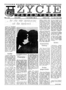 Życie Przemyskie : tygodnik Polskiej Zjednoczonej Partii Robotniczej. 1984, R. 18, nr 1 (836) (4 stycznia)