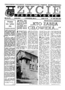 Życie Przemyskie : tygodnik Polskiej Zjednoczonej Partii Robotniczej. 1984, R. 18, nr 36 (871) (5 września)