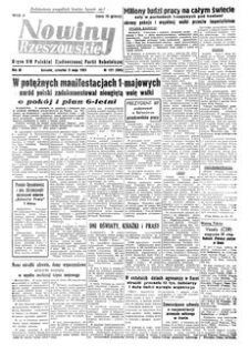 Nowiny Rzeszowskie : organ KW Polskiej Zjednoczonej Partii Robotniczej. 1951, R. 3, nr 121 (3 maja)