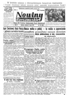 Nowiny Rzeszowskie : organ KW Polskiej Zjednoczonej Partii Robotniczej. 1951, R. 3, nr 142 (24 maja)