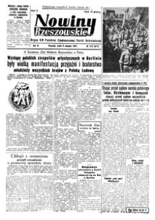 Nowiny Rzeszowskie : organ KW Polskiej Zjednoczonej Partii Robotniczej. 1951, R. 3, nr 213 (8 sierpnia)