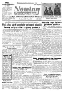 Nowiny Rzeszowskie : organ KW Polskiej Zjednoczonej Partii Robotniczej. 1951, R. 3, nr 231 (29 sierpnia)