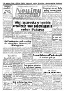Nowiny Rzeszowskie : organ KW Polskiej Zjednoczonej Partii Robotniczej. 1951, R. 3, nr 276 (20-21 października)
