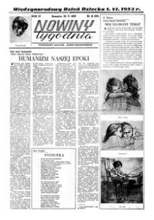 Nowiny Tygodnia : tygodniowy dodatek „Nowin Rzeszowskich”. 1953, R. 4, nr 21 (30 maja)