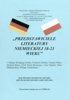 Przedstawiciele literatury niemieckiej 18-21 wieku
