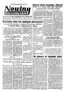 Nowiny Rzeszowskie : organ KW Polskiej Zjednoczonej Partii Robotniczej. 1952, R. 4, nr 62 (12 marca)