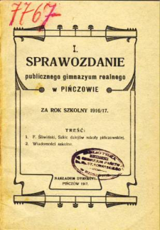Sprawozdanie Publicznego Gimnazyum Realnego w Pińczowie za rok szkolny 1916/17