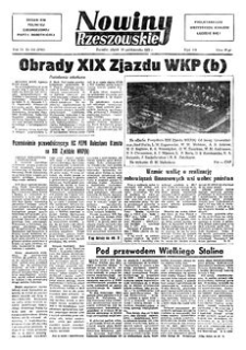 Nowiny Rzeszowskie : organ KW Polskiej Zjednoczonej Partii Robotniczej. 1952, R. 4, nr 242 (10 października)