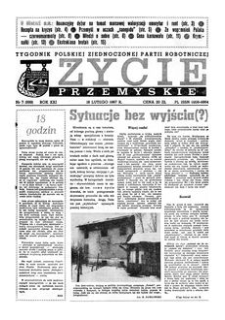 Życie Przemyskie : tygodnik Polskiej Zjednoczonej Partii Robotniczej. 1987, R. 21, nr 7 (999) (18 lutego)