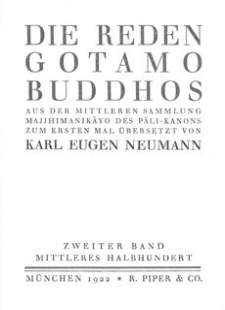 Die Reden Gotamo Buddhos. Bd. 2