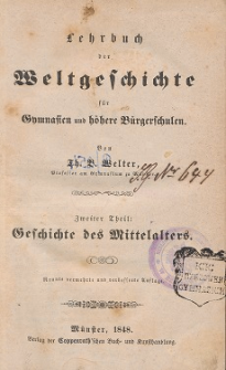 Lehrbuch der Weltgeschichte für Gymnasien und höhere Bürgerschulen. T. 1, Die alte Geschichte