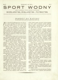 Sport Wodny : dwutygodnik, poświęcony sprawom wioślarstwa, żeglarstwa i pływactwa. 1929, R. 5, nr 9 (maj)