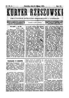 Kuryer Rzeszowski : dwutygodnik spółeczno-ekonomiczny i literacki. 1885, R. 3, nr 3 (8 lutego)