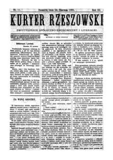 Kuryer Rzeszowski : dwutygodnik spółeczno-ekonomiczny i literacki. 1885, R. 3, nr 11 (14 czerwca)
