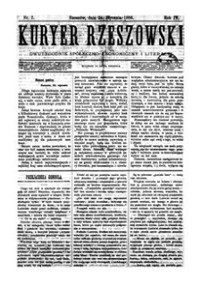 Kuryer Rzeszowski : dwutygodnik spółeczno-ekonomiczny i literacki. 1886, R. 4, nr 2 (24 stycznia)