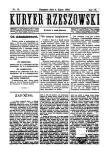 Kuryer Rzeszowski. 1886, R. 4, nr 13 (4 lipca)