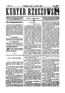 Kuryer Rzeszowski. 1886, R. 4, nr 14 (11 lipca)