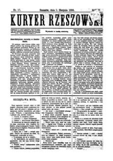 Kuryer Rzeszowski. 1886, R. 4, nr 17 (1 sierpnia)